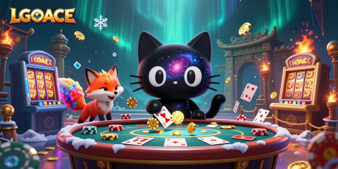 LGOACE introduces an engaging cosmic casino scene blending playful characters and exciting gambling elements for an immersive experience.