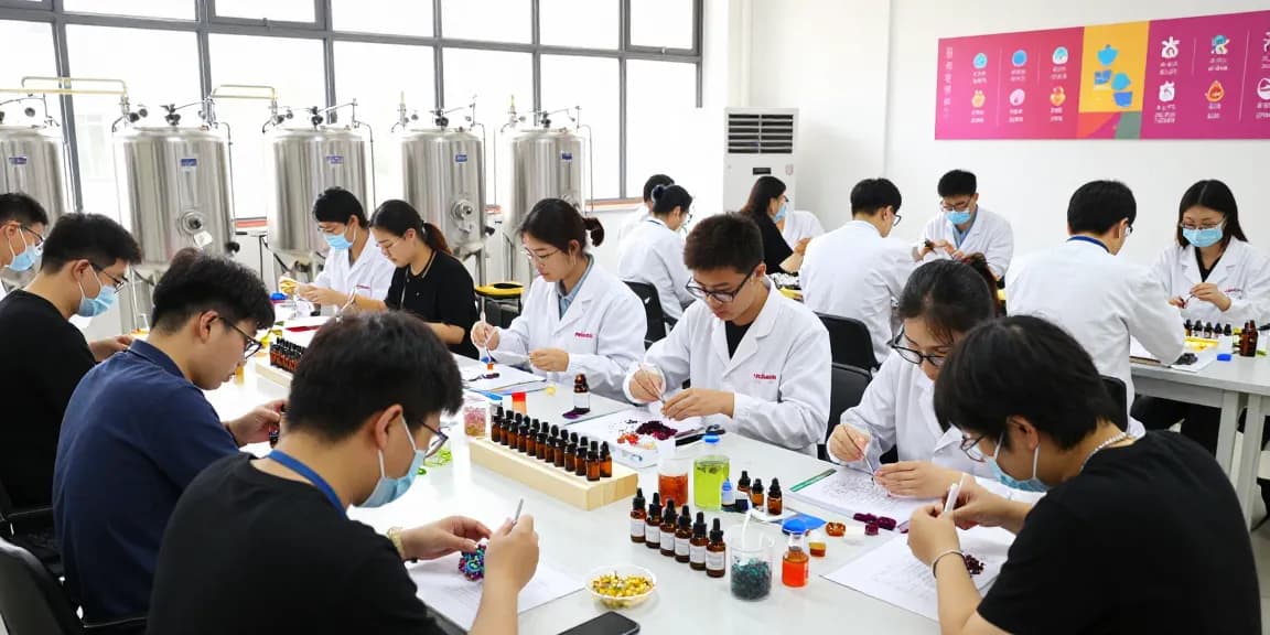 Fragrance Beads Manufacturer team collaborating on custom fragrance bead production showcasing diverse ingredients and quality control.