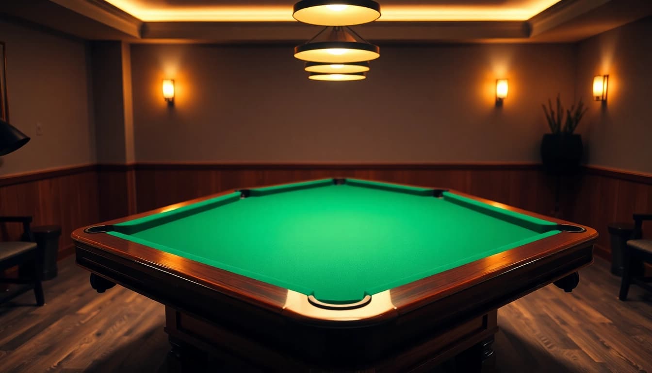 Experience quality dfw billiards service with a professional pool table setup in a stylish room.
