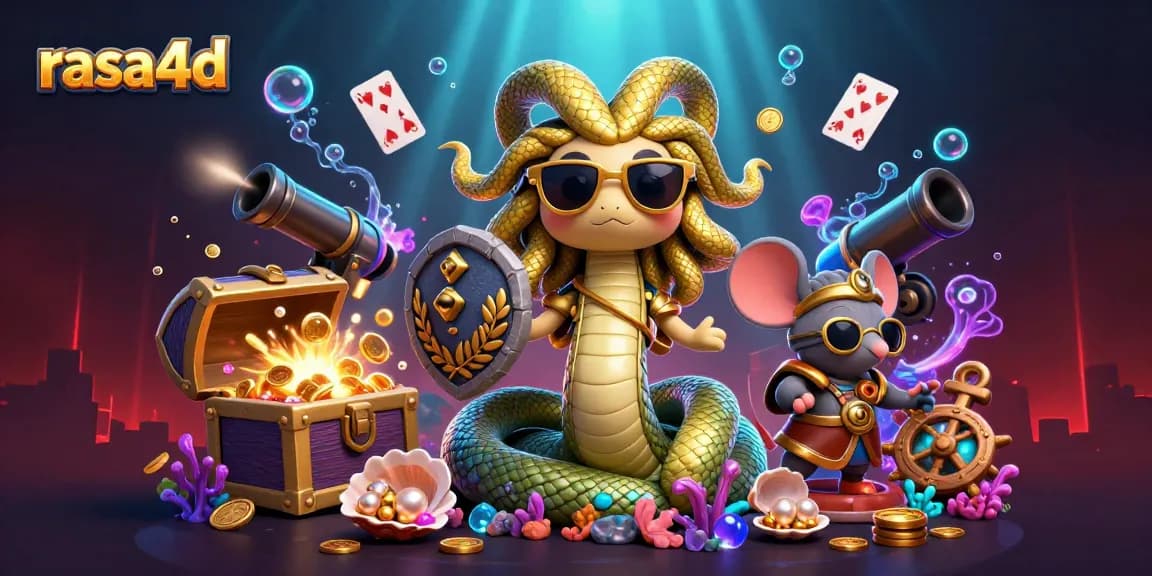 Rasakan sensasi petualangan bermain di kasino rasa4d dengan karakter Medusa yang menggemaskan dan harta karun bawah laut.