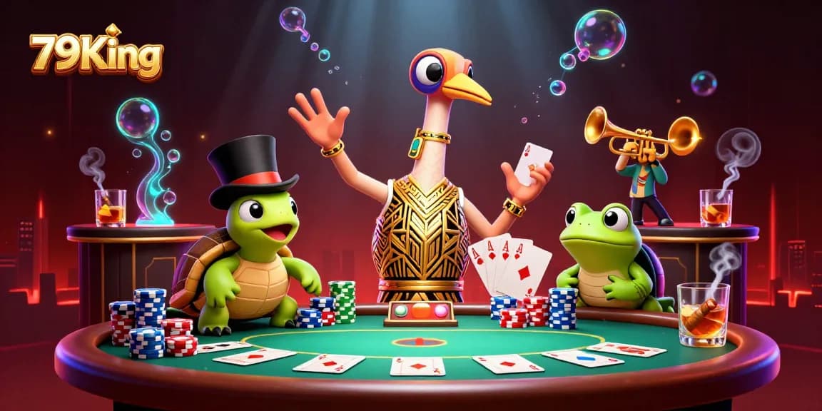 Experience the thrill of 79King's exciting casino atmosphere with vibrant characters and gaming action.
