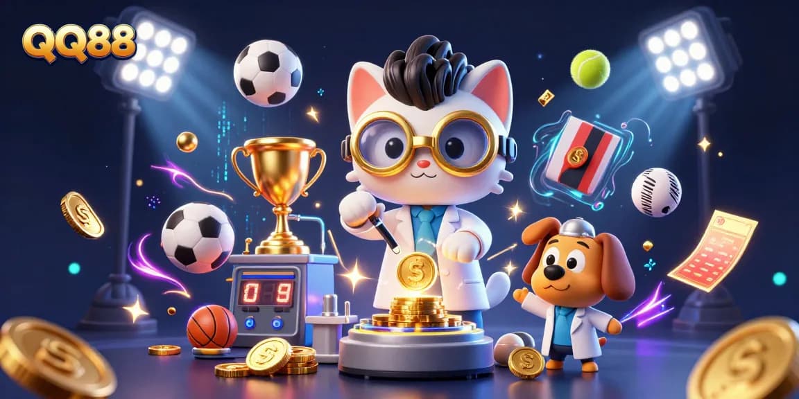 Experience exhilarating betting and gaming excitement at QQ88 with dynamic sports-themed elements.