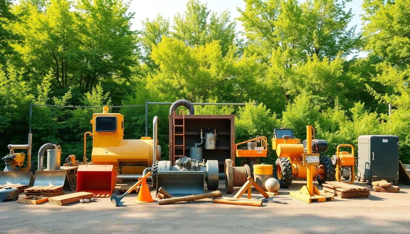 Highlighting Columbia Falls equipment rental options amidst a vibrant outdoor setup.