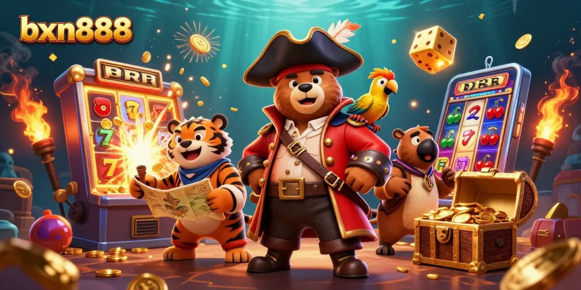 Experience thrilling jackpots at bxn888 with playful characters and vibrant casino elements.
