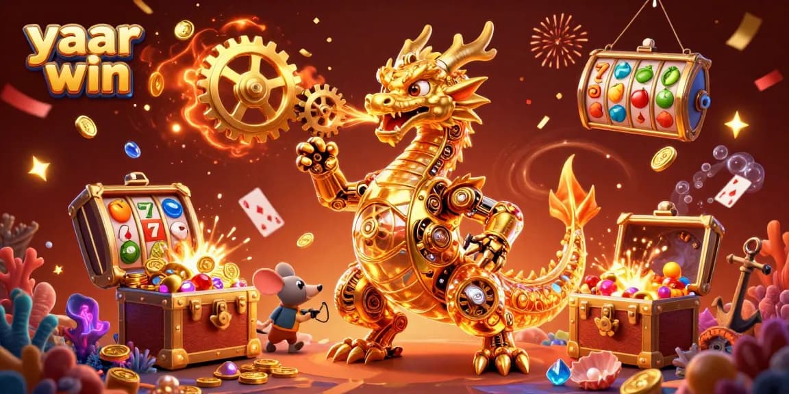 Spin to win with yaar win in a vibrant 3D casino illustration filled with rich details and winning elements.
