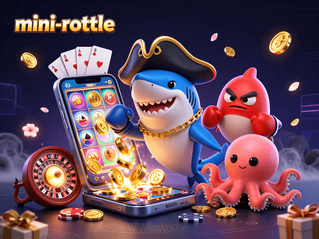 Engage in mini-roulette fun with vibrant characters and dynamic casino elements.
