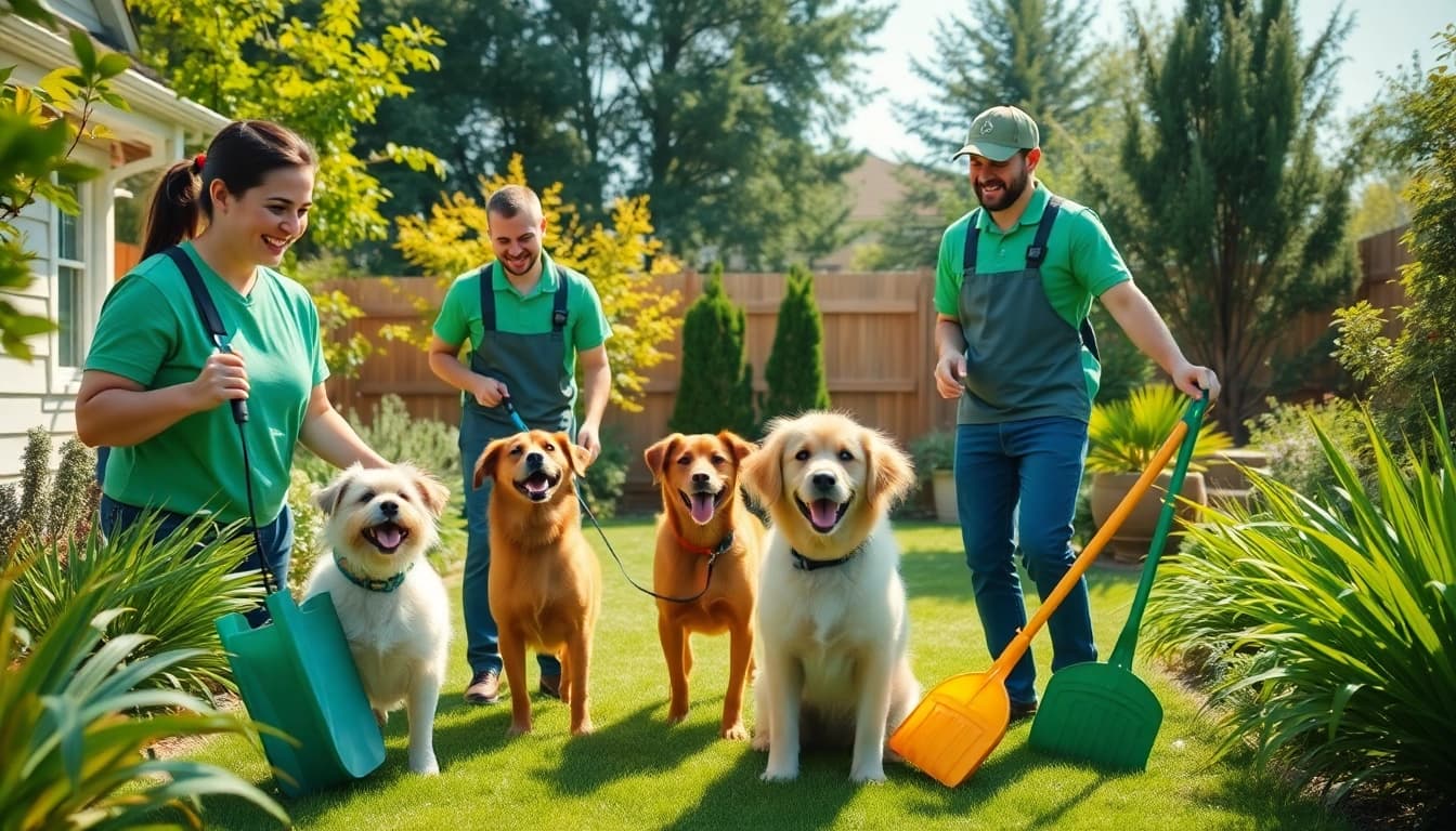 Efficient pooper scooper service providers keeping a yard clean and pet-friendly.