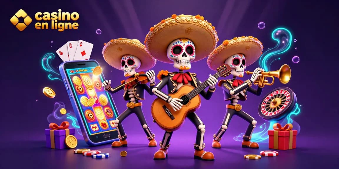 Jouez au casino en ligne avec ce groupe de mariachis squelettes et des jeux fascinants.