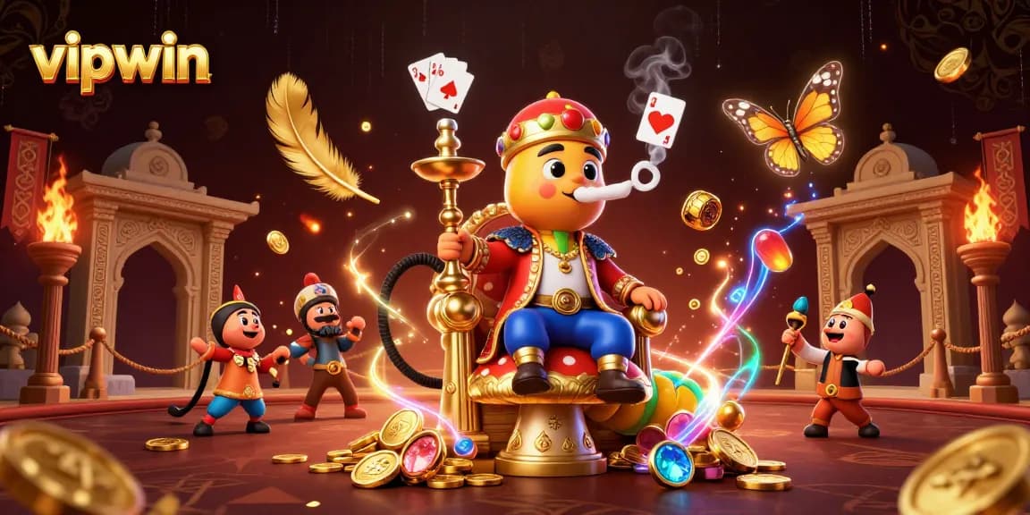 Engage in thrilling games with vipwin at this vibrant online casino illustration featuring dynamic elements.