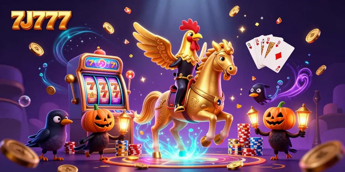 Spin to win at 7J777 with dynamic slot machine action amidst vibrant casino energy.