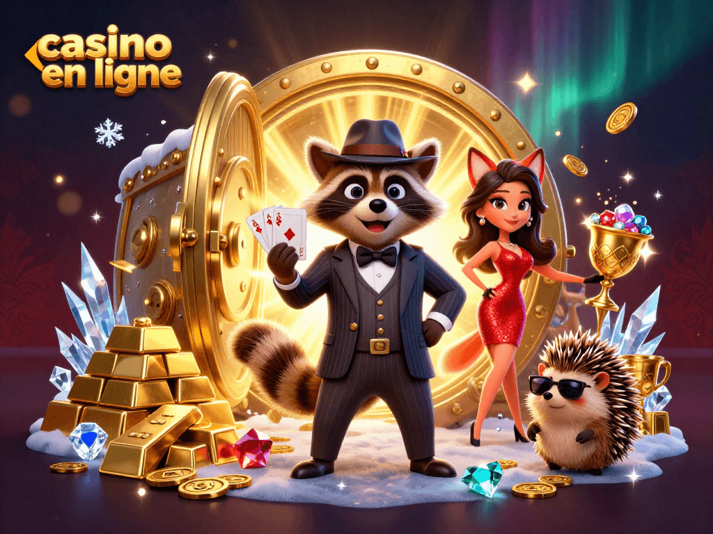 Jouer dans un casino en ligne avec des personnages de jeux animés dans un décor animé et luxueux.