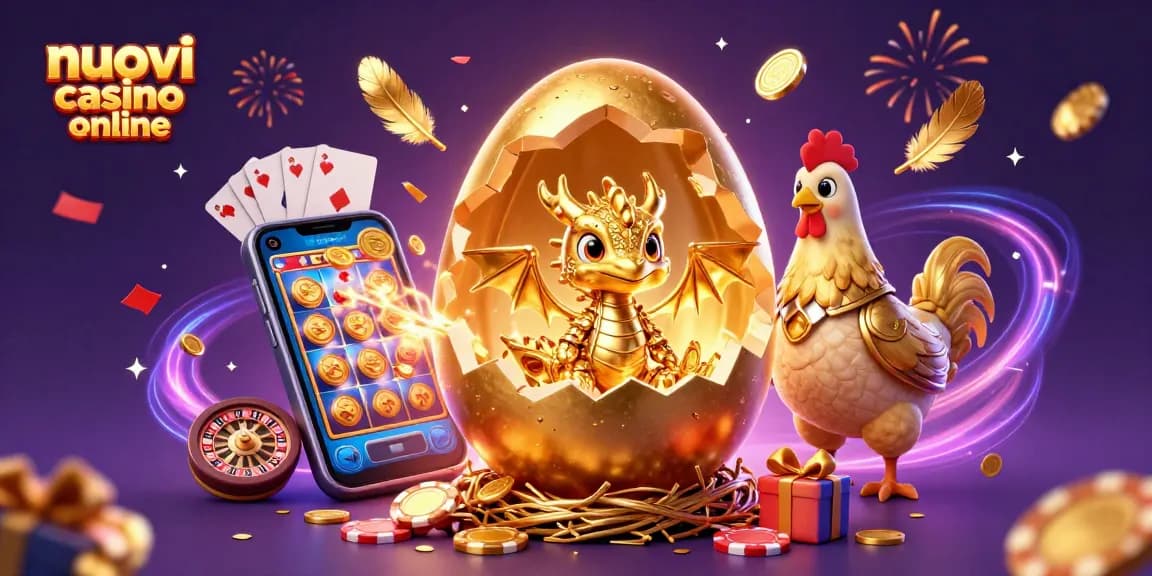 Scopri i nuovi casino online con un drago d'oro tra le fiches e giochi animati.