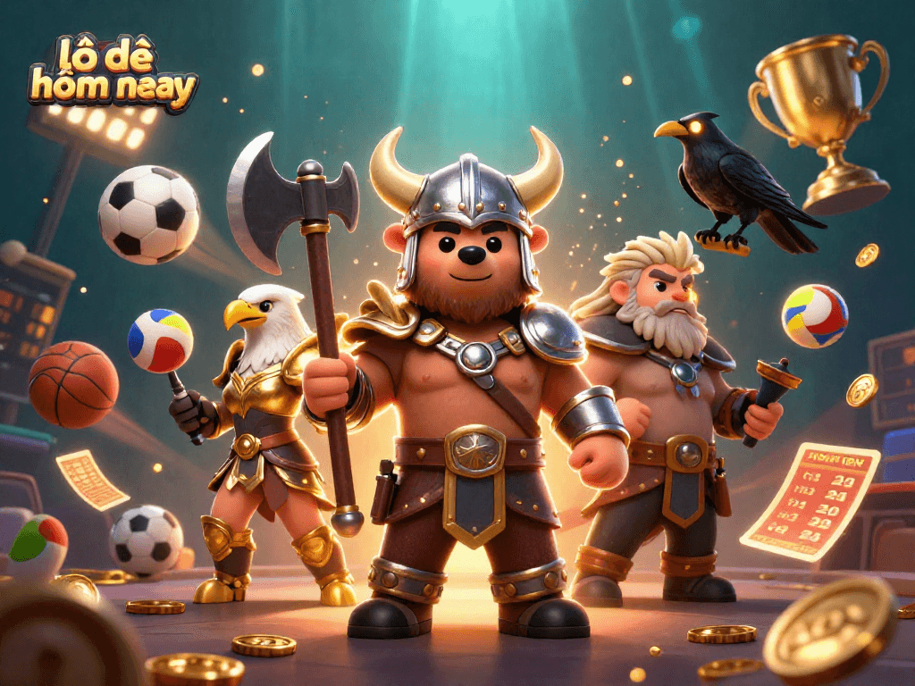 Engage in lô đề hôm nay strategies with dynamic elements in a vibrant 3D casino scene.