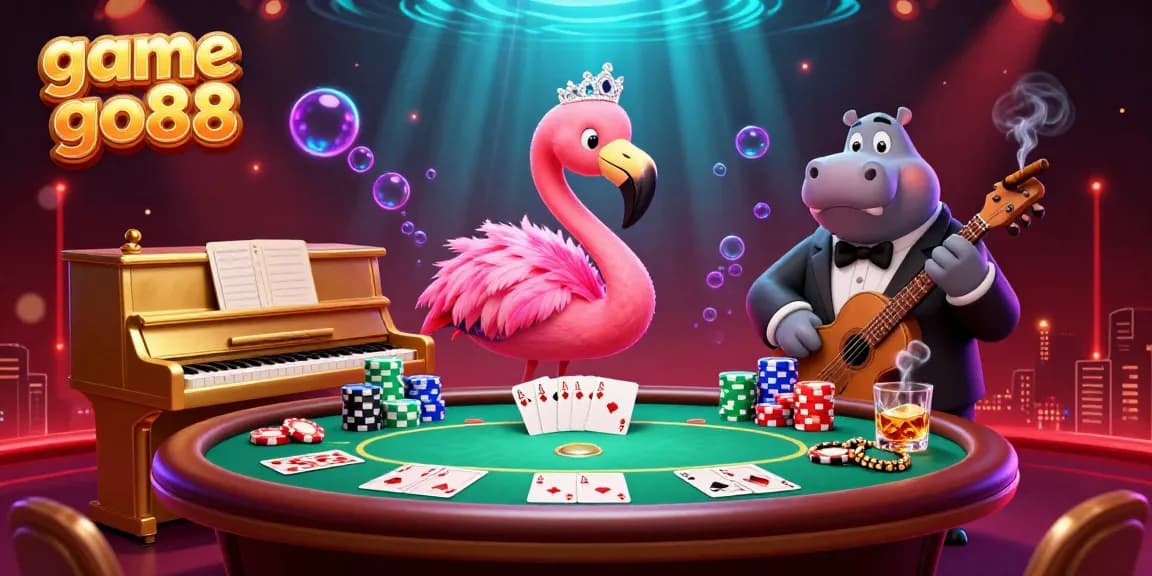 Engage with the thrilling game go88 experience featuring vibrant casino characters and dynamic poker elements.