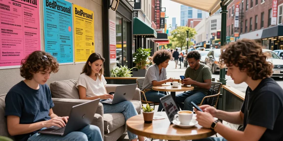 bedpersonal connects local users through vibrant classifieds in urban setting.