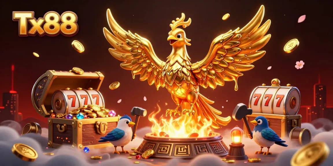 Engage with Tx88 to experience a thrilling win with the molten golden phoenix at the casino.