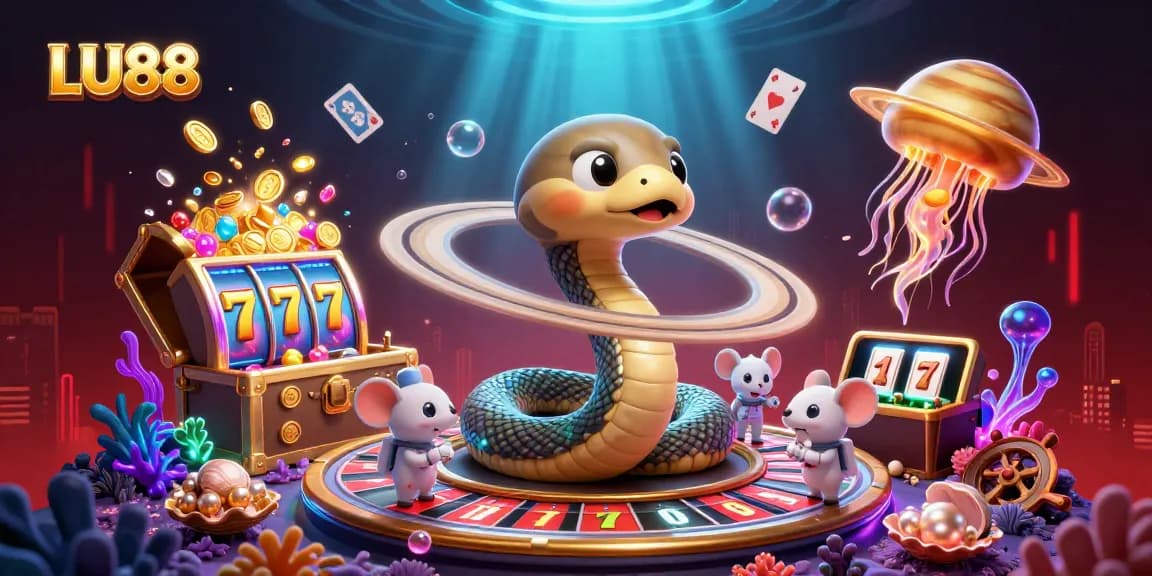Play at LU88's cosmic roulette with vibrant characters, lively game elements, and stunning atmosphere.