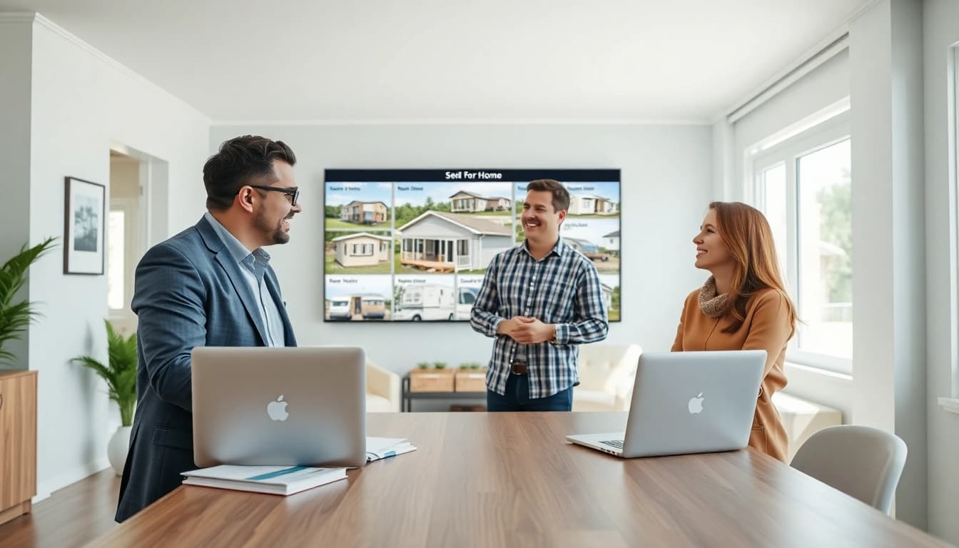 Sell my mobile home with a professional agent in a welcoming office atmosphere.