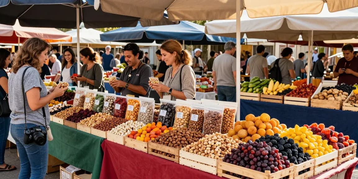 Buying fresh nuts and dried fruits at an outdoor market, M98 ฝาก-ถอน promote health and flavor.