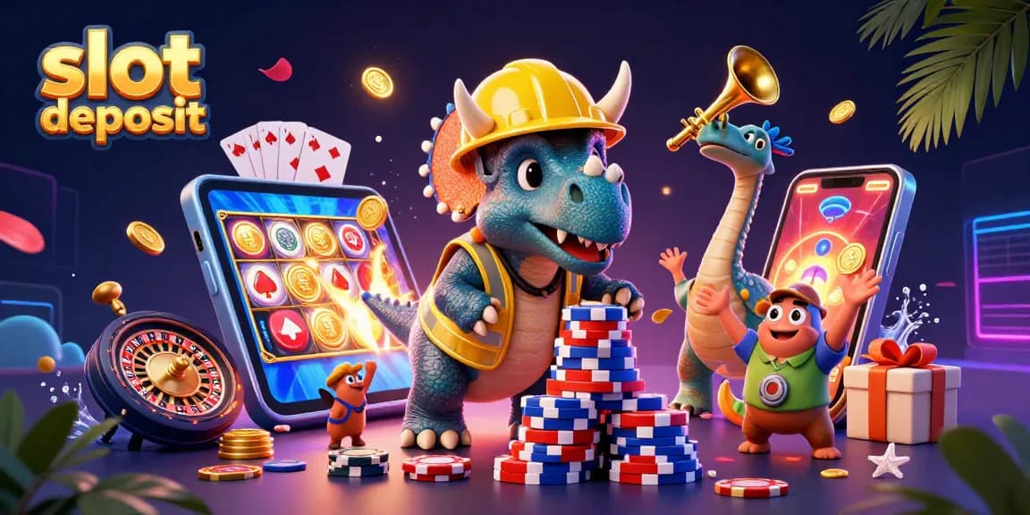 Slot deposit dengan cara cepat melalui QRIS dalam ilustrasi kasino yang bersenang-senang.