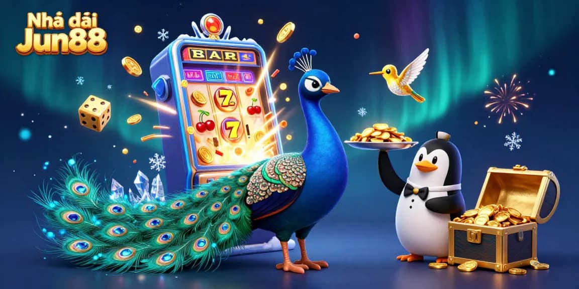 Enjoy thrilling wins with Nhà cái Jun88's dynamic slot games, featuring vibrant visuals and casino excitement!