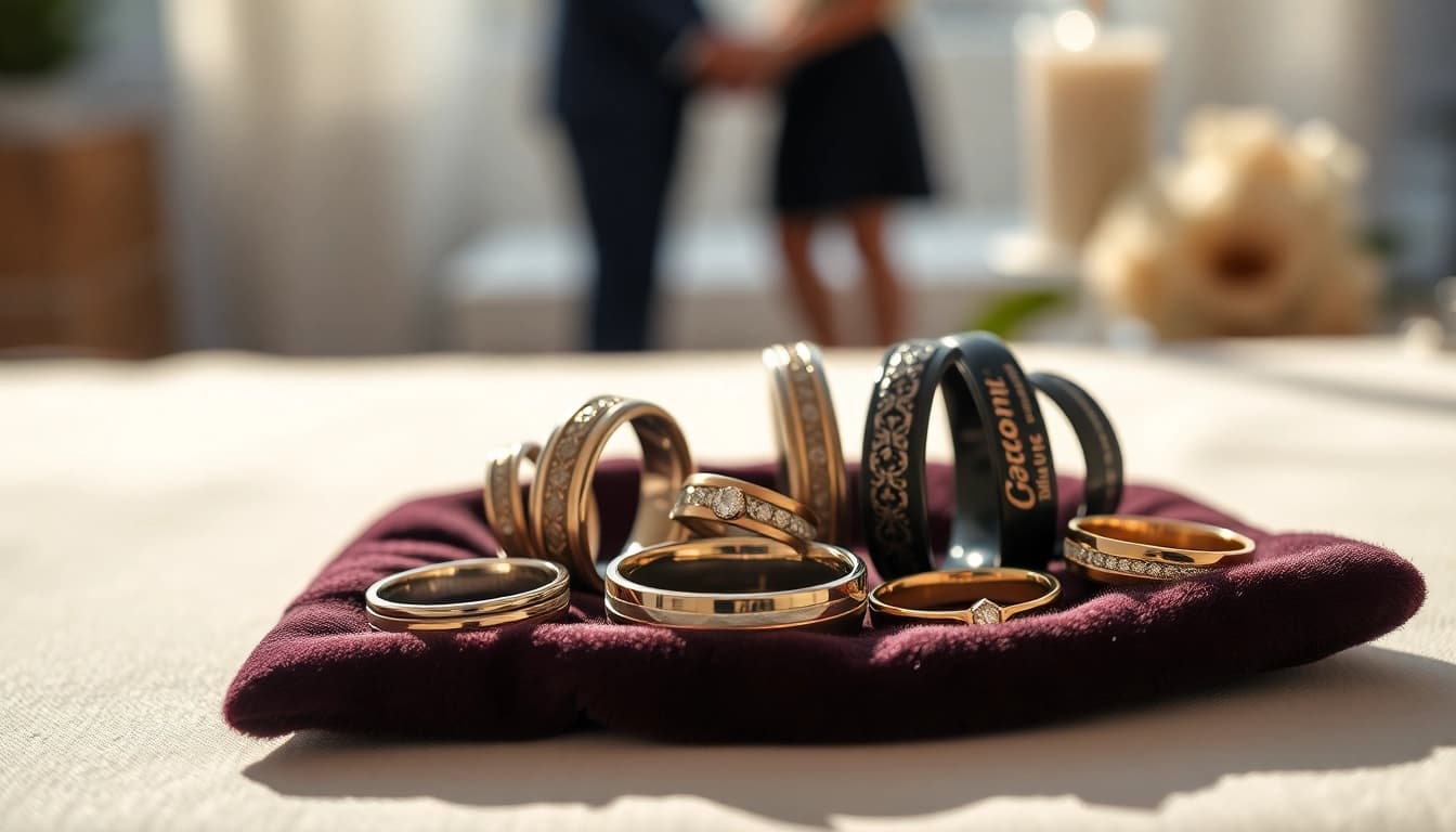 Explore Gaboni Jewelers elegant wedding bands showcasing exquisite craftsmanship and design.