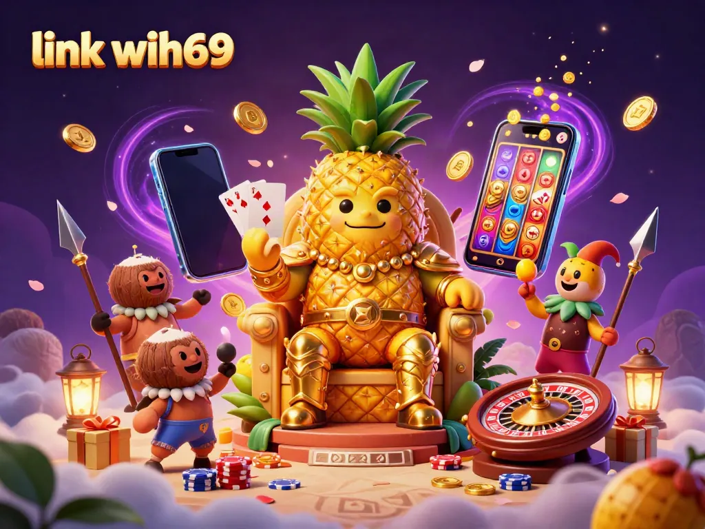 Permainan menarik di link wih69 dengan Raja Nanas Emas & elemen kasino yang menyenangkan.
