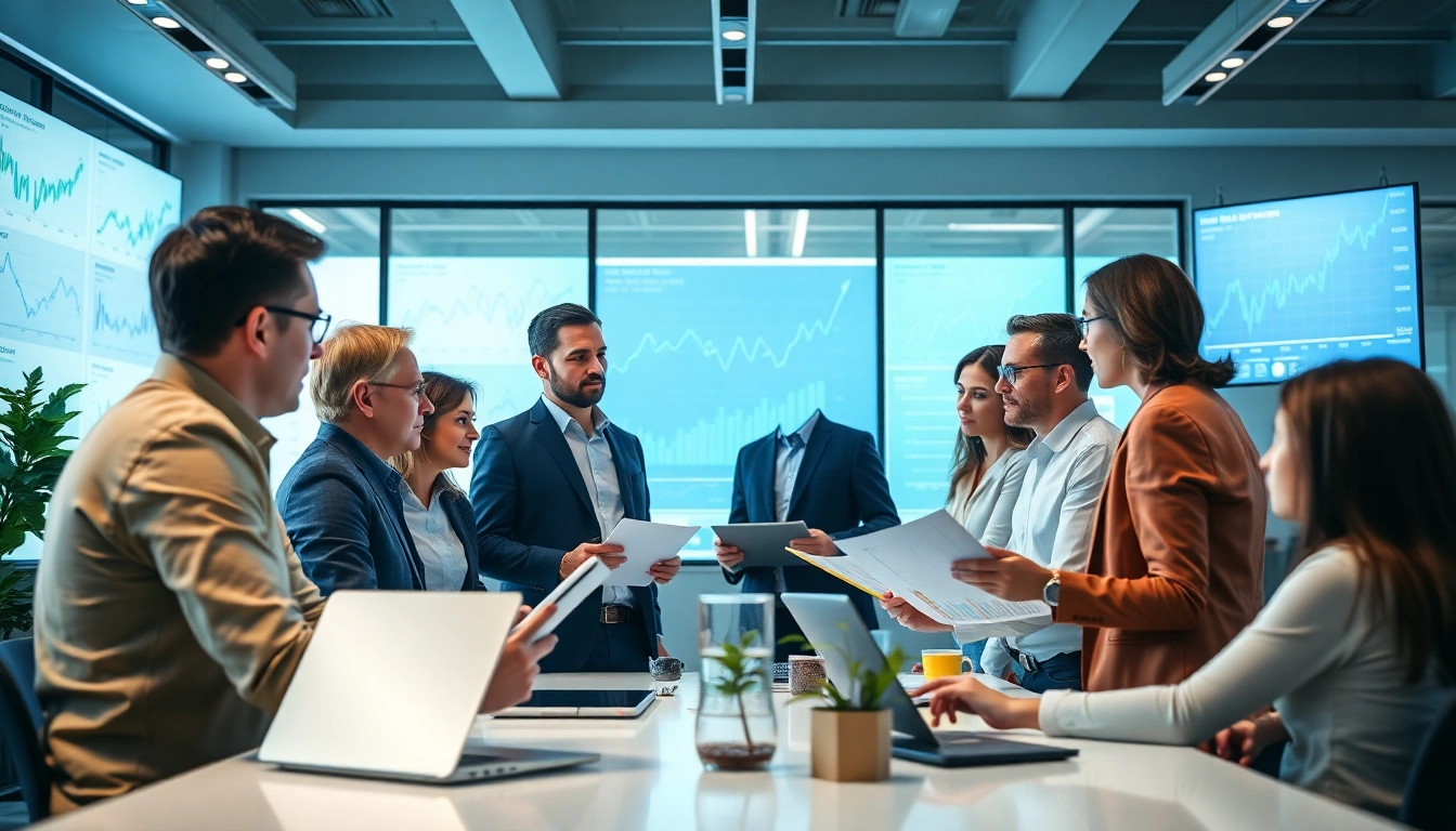 Venture Capital professionals collaborating in a modern office environment.