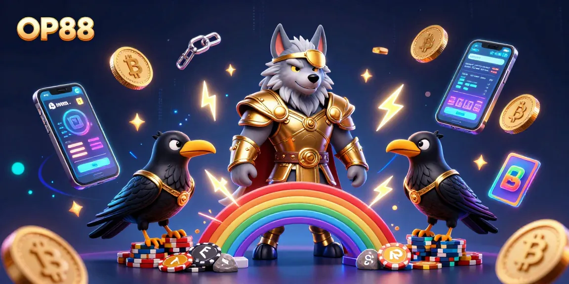 Engage in thrilling gameplay at OP88 with Norse mythology characters amid a dynamic casino scene.