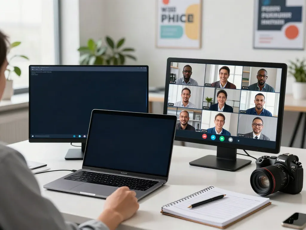 Deepfake protected Online Video Calls, Meetings and Conferencing with professionals in a modern virtual meeting