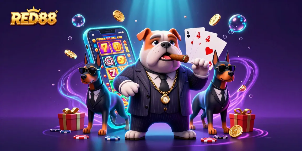 Experience winning at RED88 with a 3D mafia bulldog and dynamic casino scenes filled with excitement.