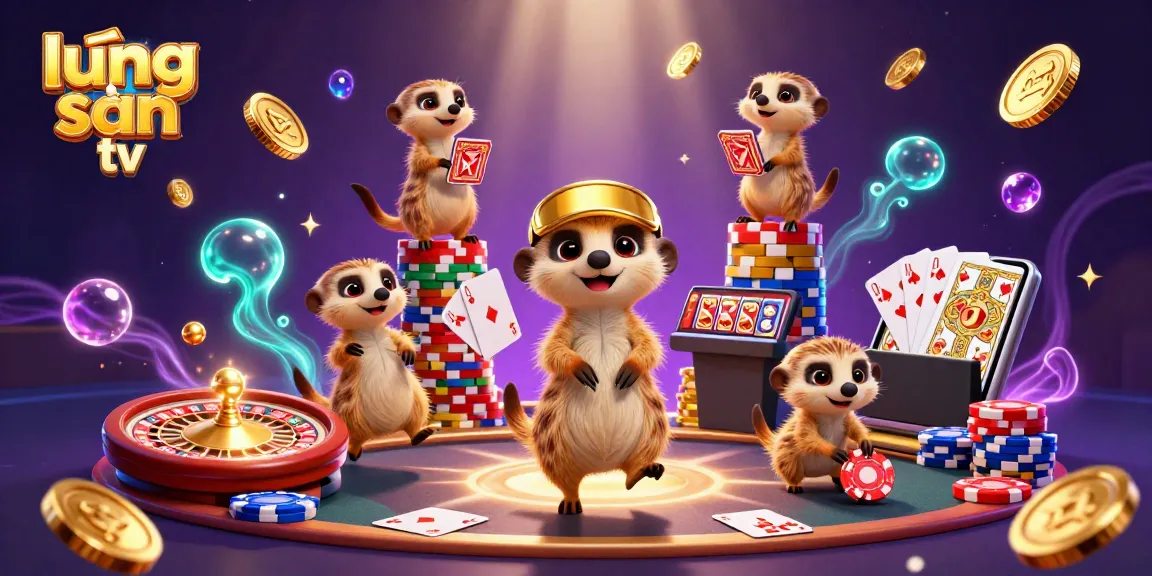 Enjoy thrilling gameplay at lương sơn tv with an energetic meerkat casino scene, featuring colorful poker chips and cards.