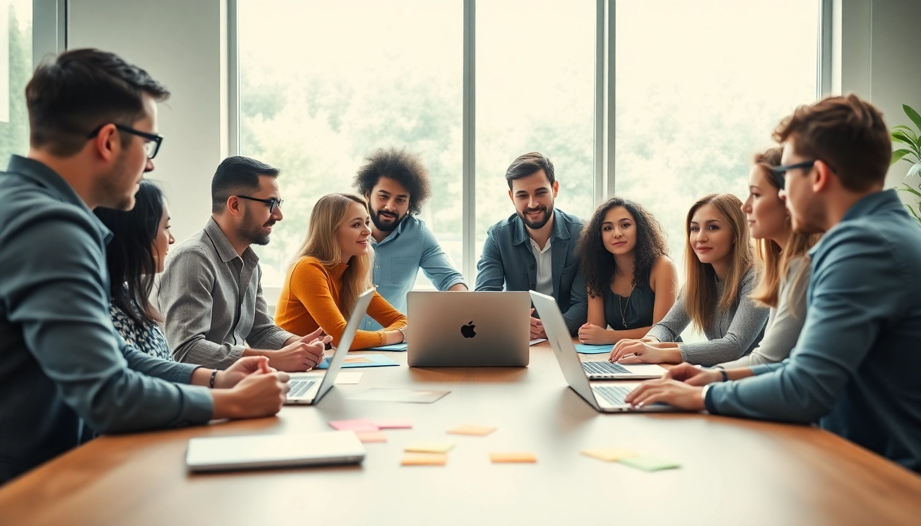 Instructive scene on how to find my perfect career in a collaborative office setting.