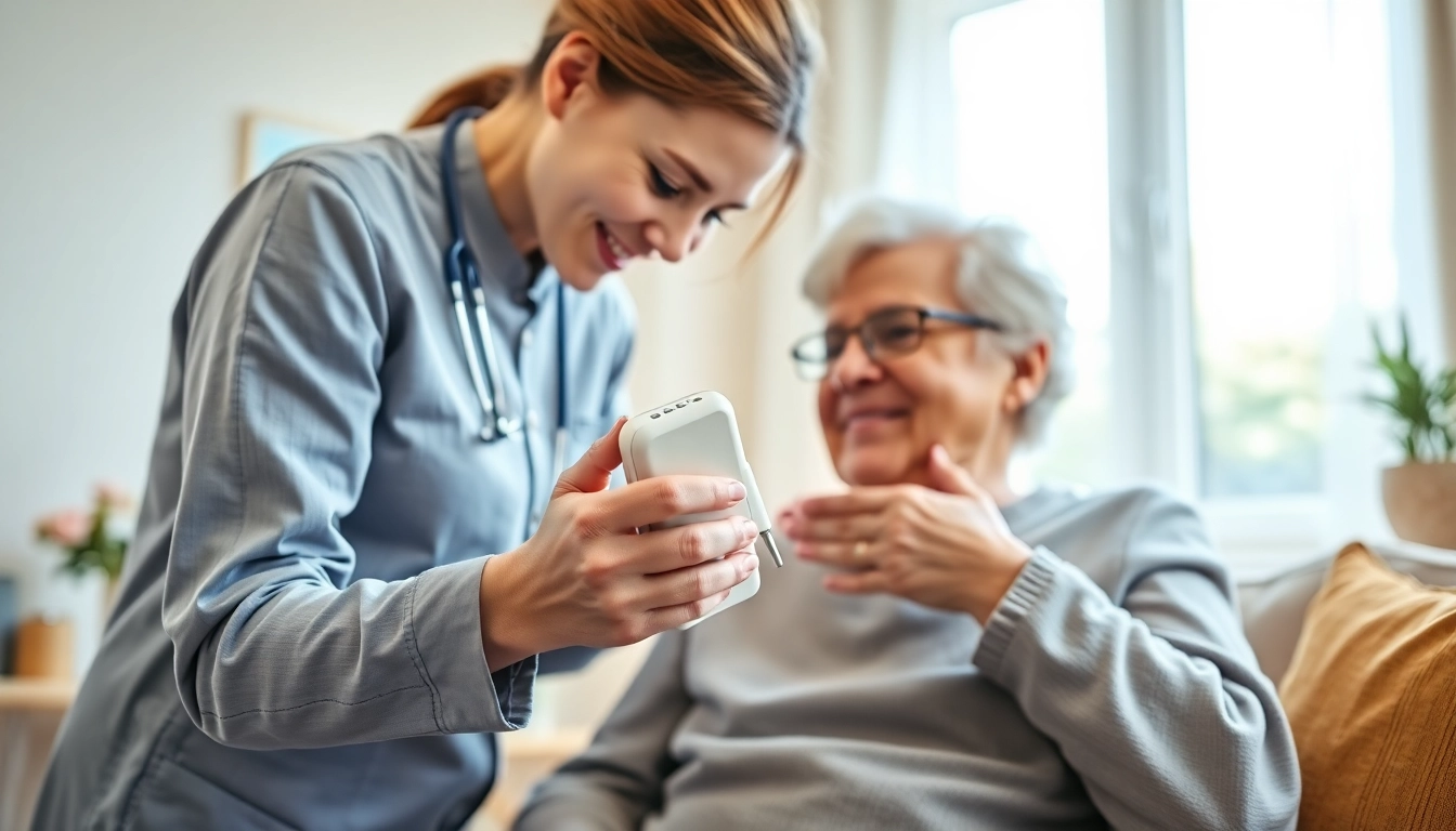 Assistenza biolife: assistente sanitario aiuta paziente in casa accogliente.