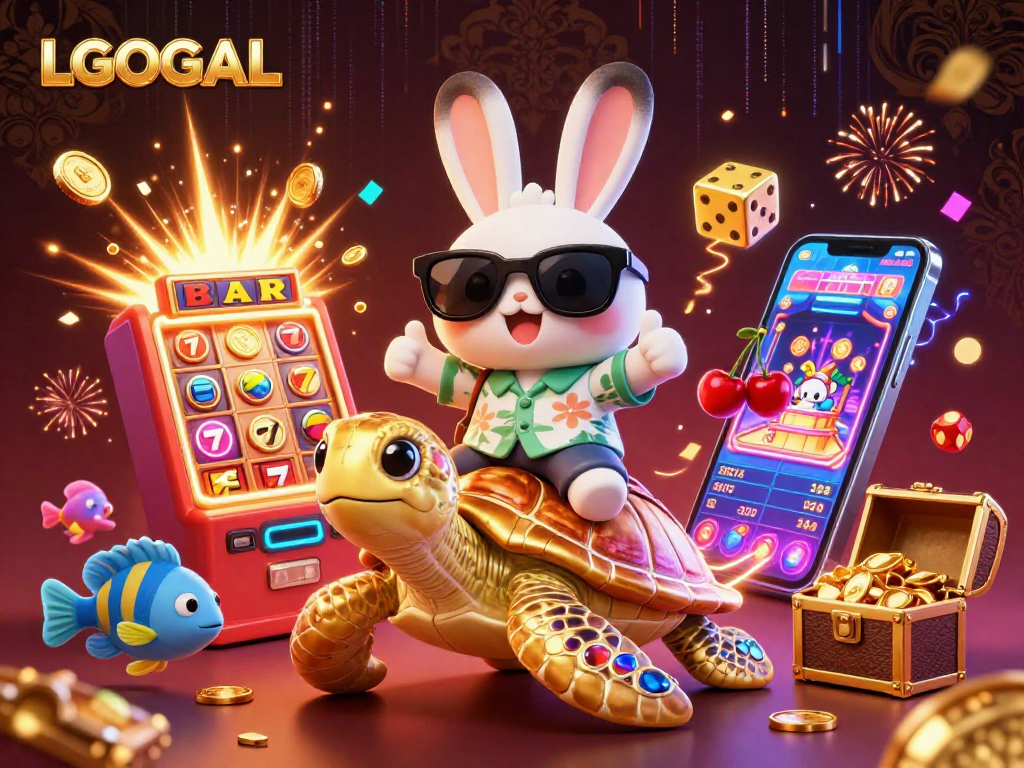 Experience thrilling gaming adventures with LGOGOAL, featuring a lucky rabbit and golden turtle bursting with jackpot excitement.