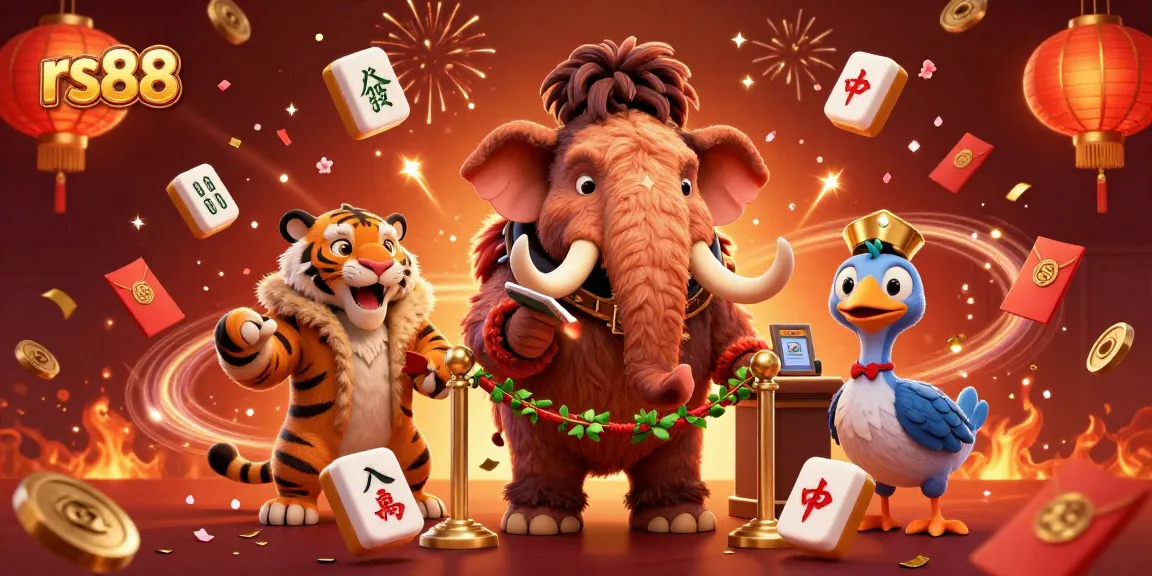 Experience the thrilling atmosphere of rs88 with a vibrant casino scene featuring unique characters and dynamic game elements.