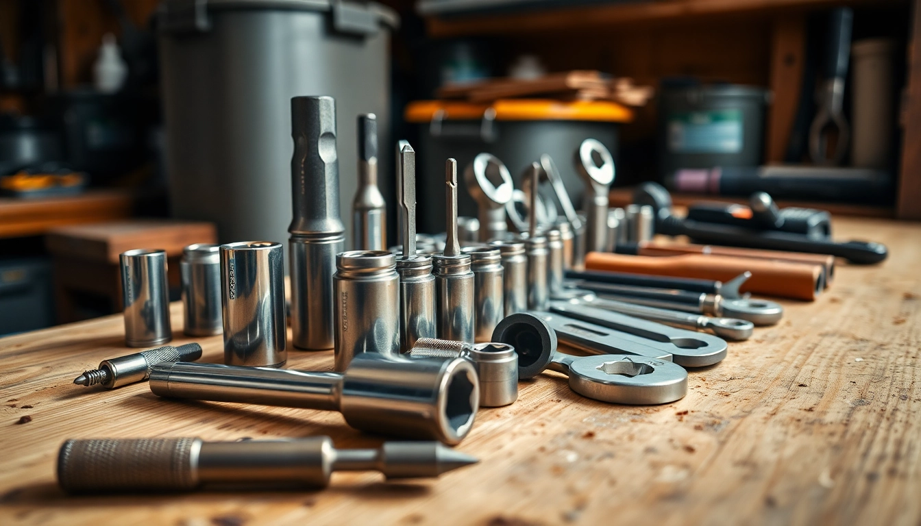 Koken tools arranged on a workbench, showcasing quality and craftsmanship in a professional environment.