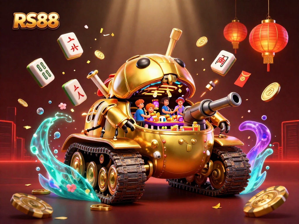 Win big at RS88 with a fun 3D illustration featuring a miniature casino within a golden beetle tank.