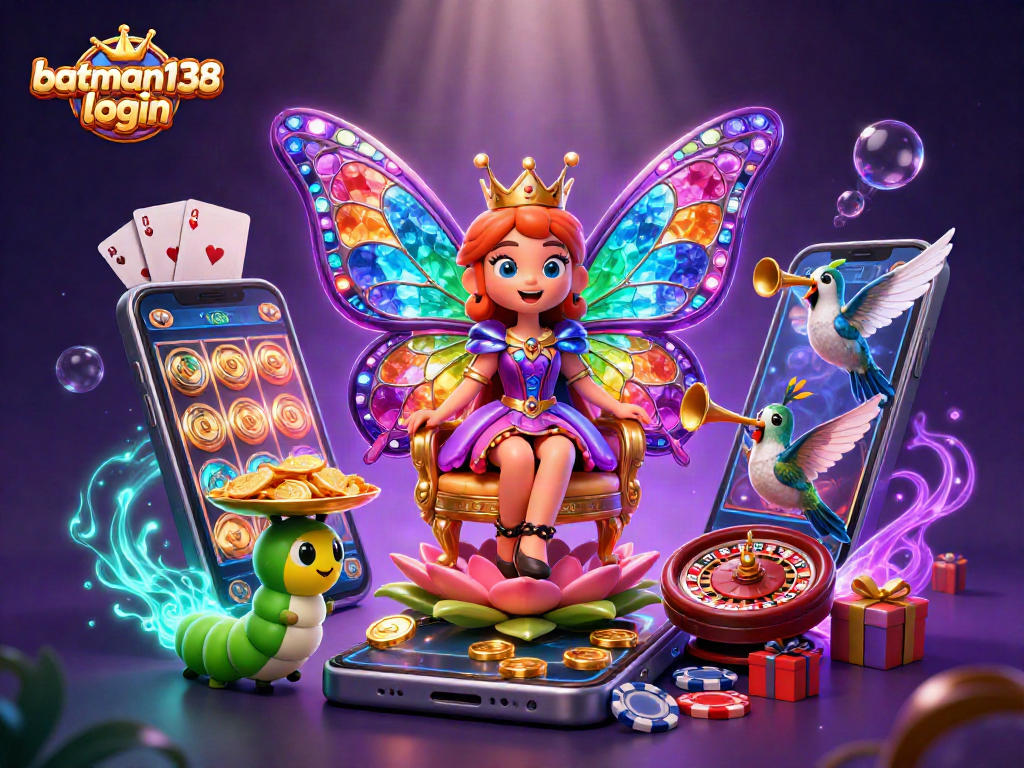 Experience the excitement of batman138 login with vibrant casino elements and enchanted characters.