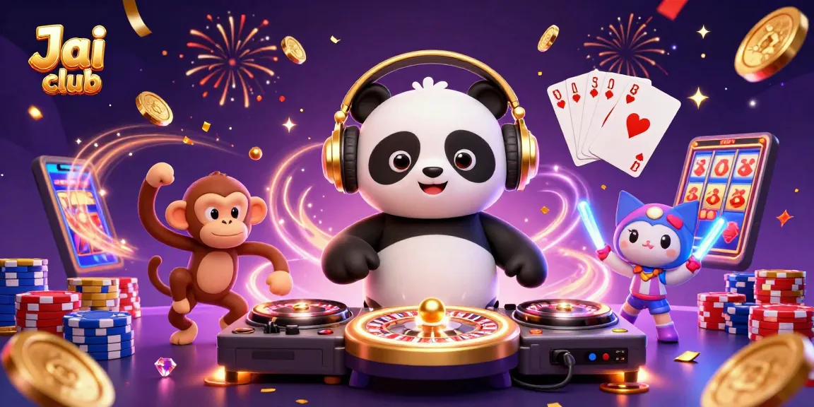 Experience the thrill of Jai club with animated characters celebrating casino wins!