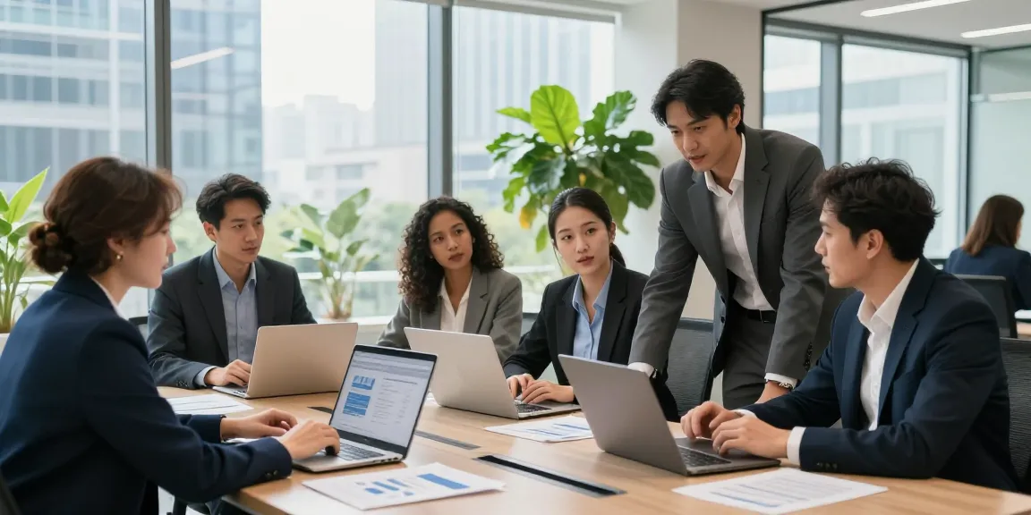 Collaboration d'équipe professionnelle CIBC dans un bureau moderne.
