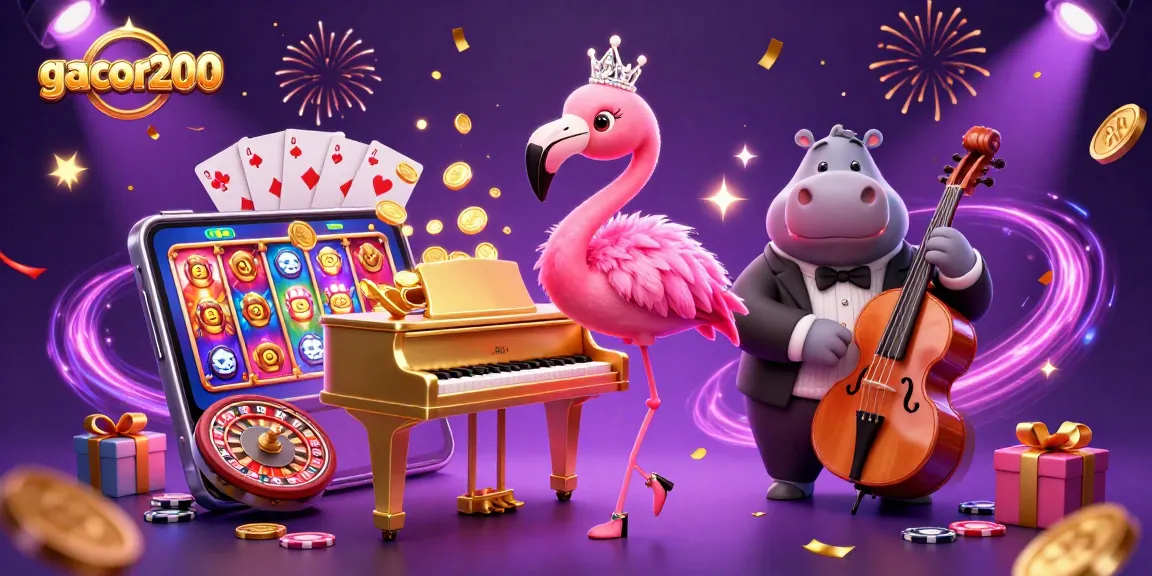 Menyaksikan keseruan gacor200 dengan penyanyi flamingo dan pemain bass hippo di kasino