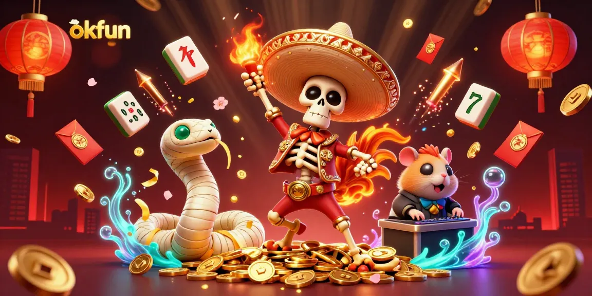 Experience the excitement of okfun with a vibrant casino scene featuring animated characters and dynamic game elements.