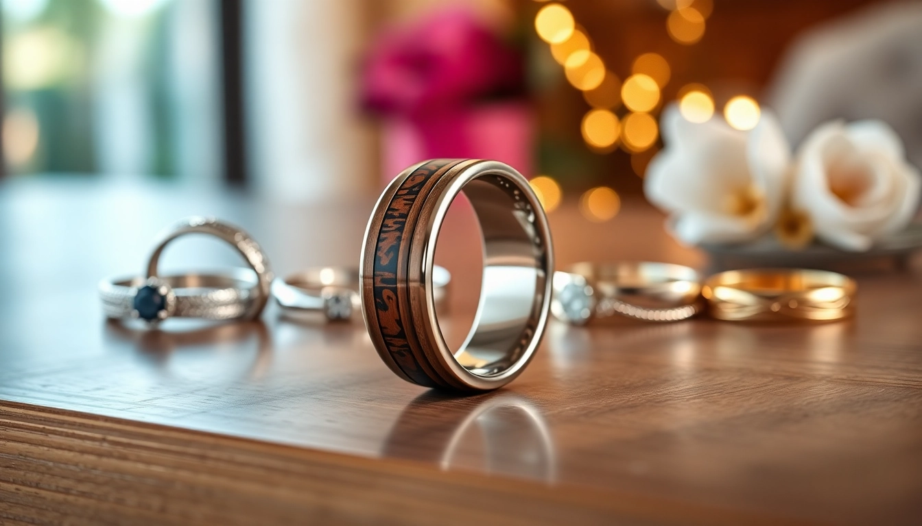 Showcase of stunning unique wedding bands from Gaboni Jewelers highlighting craftsmanship and design.