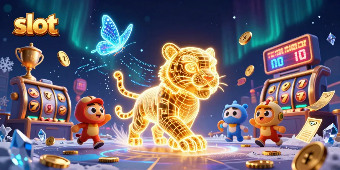Experience thrilling slot action with a neon tiger in a vibrant casino scene filled with jackpot excitement.