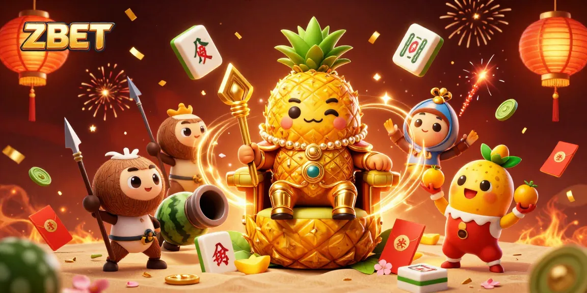 ZBET showcases an engaging 3D casino scene with vibrant characters and festive elements for players.