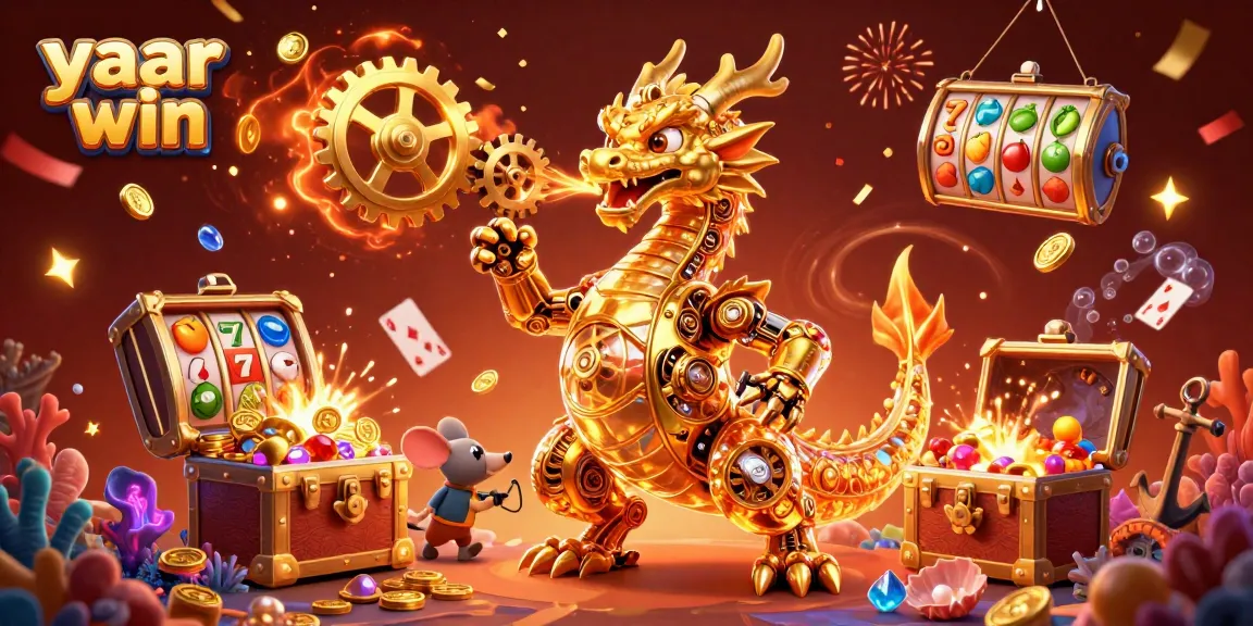 Spin to win with yaar win in a vibrant 3D casino illustration filled with rich details and winning elements.