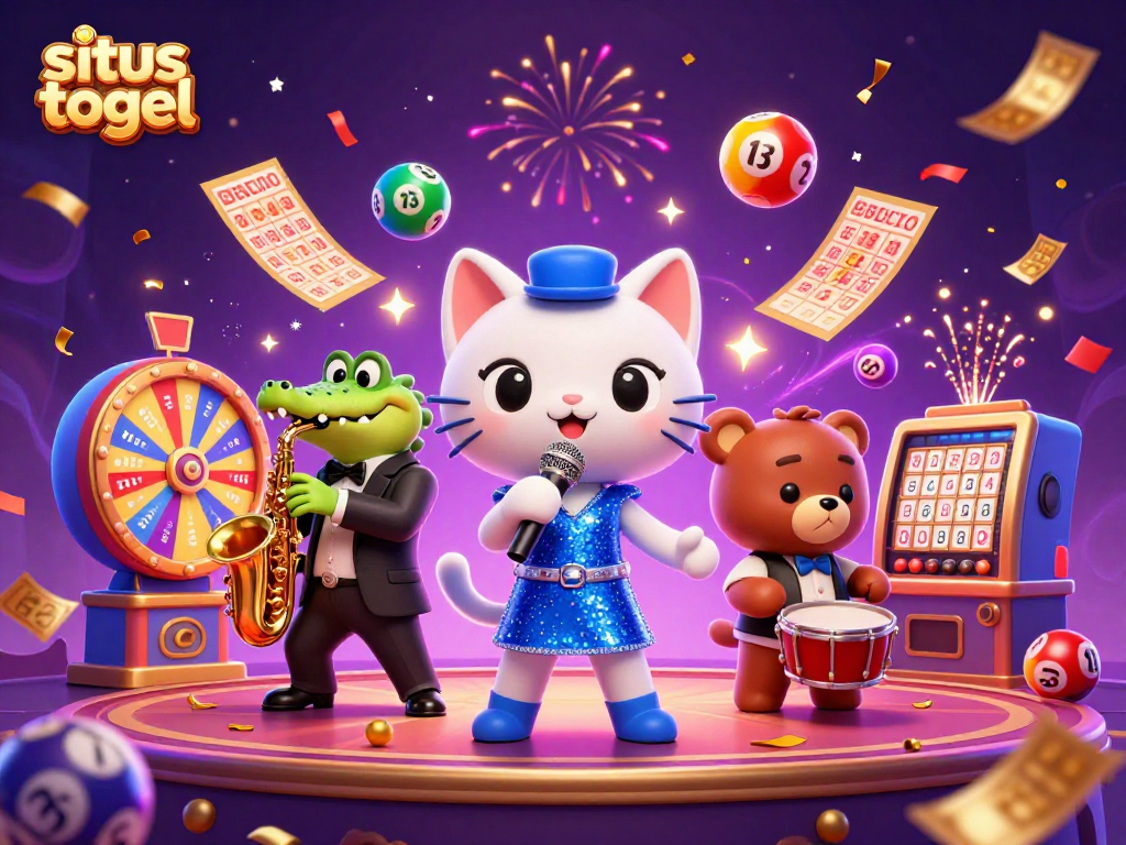 Experience excitement at situs togel with dynamic lottery elements and lively cartoon characters.