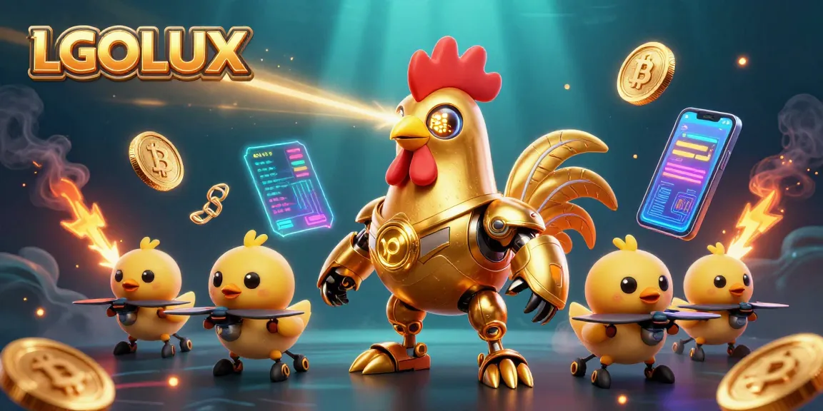 Engage with LGOLUX's dynamic slot gaming experience featuring crypto coins and vibrant casino elements.