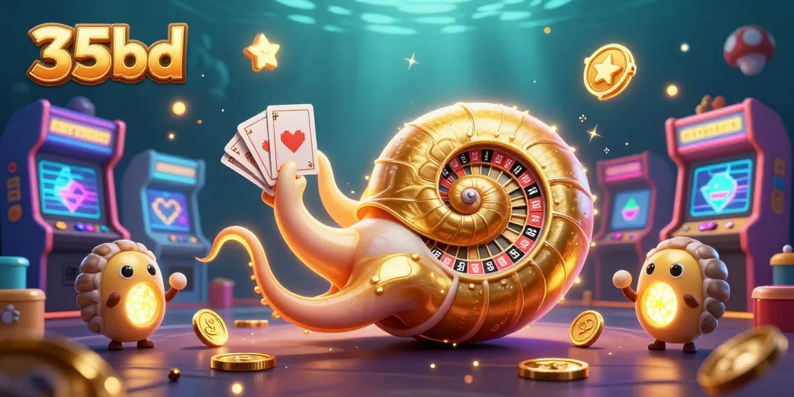 Experience thrilling action with 35bd's unique casino-themed gaming illustration featuring a giant nautilus roulette.